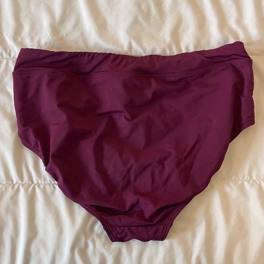Lands End High Waist Full Coverage Swimsuit Bottoms - Size 14 - Picture 3 of 4